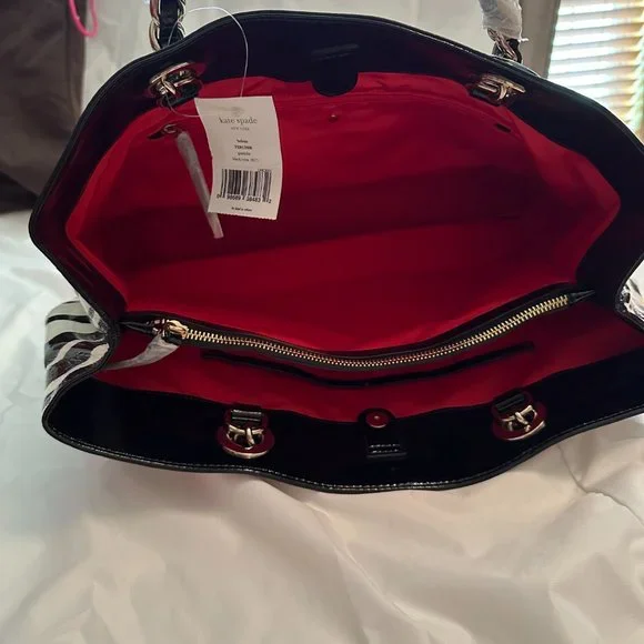 Kate Spade NWT  Zebra Patent Tote Bag - Picture 3 of 8